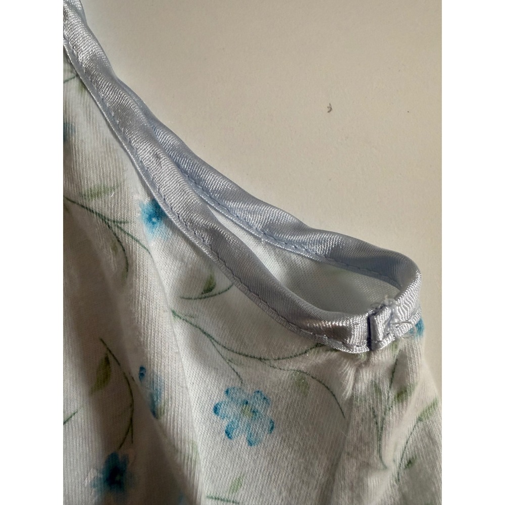 Earth Angels Womens Blue Floral Cotton Lace Trim Sleep Dress Nightgown Small - Picture 8 of 13